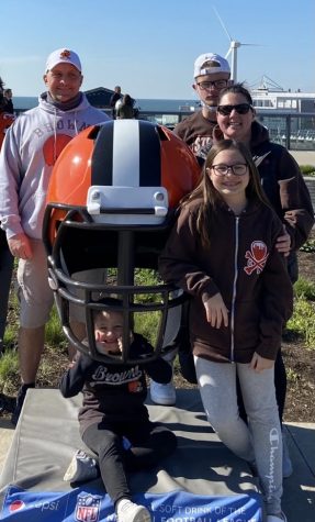 Senior Owen Stiftar and his family saw everything on display downtown the day before the draft. Saw stage, every team’s helmet on display, saw the Cleveland signs. Dad, stepmom and sisters. Wednesday, April 28 “First time something exciting’s happened in Cleveland since the Browns playoff game.”