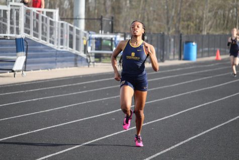 Senior sprinter Taylor Ivory competes in an event at home. Ivory will be attending The University of Findlay on a track scholarship. My time with track is just beginning and I cant wait to see where it goes, she said.